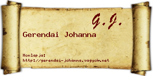 Gerendai Johanna névjegykártya